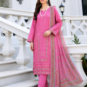 Luxury Eid Stitched 3-Piece Suit With Organza Dupatta