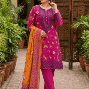 Luxury Stitched Lawn 3-Piece Suit by Bin Anwar – Premium Digital Printed A-Line Pret (Stitched)