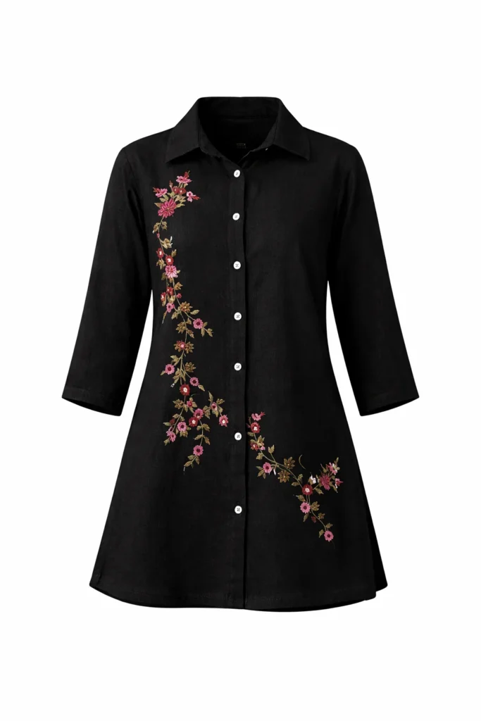 Embroidered Bana Dora Lawn Top (STITCHED)