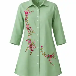 Embroidered Bana Dora Lawn Top (STITCHED)